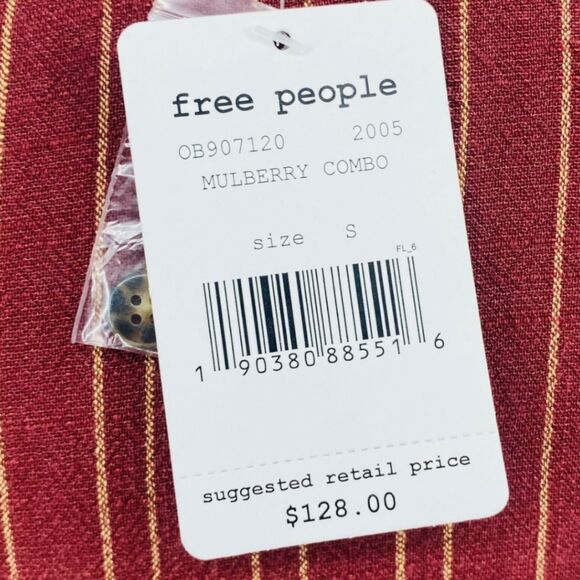 NWT Free People Audrey Midi Striped Shirt Dress Belted S Mulberry Revolve - Picture 7 of 8